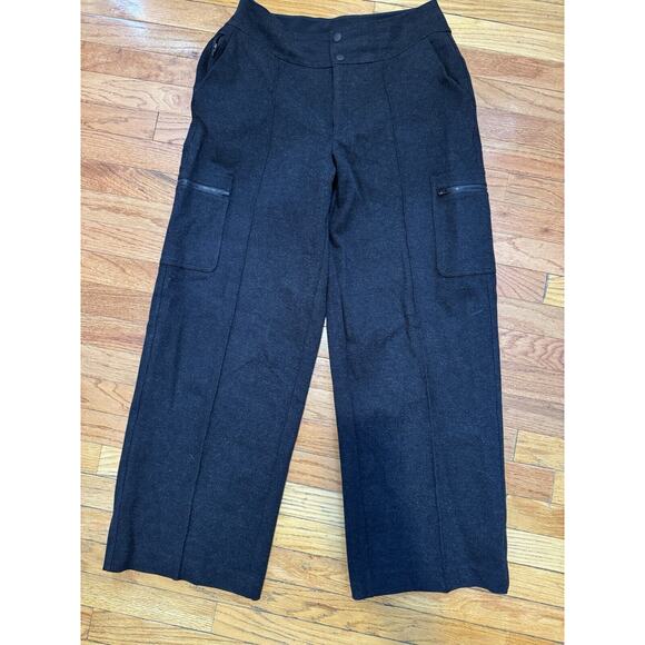 Athleta venice heathered cargo wide leg pants charcoal grey heather Size 14 - Picture 5 of 12